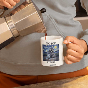 No Ice Please Coffee Mug Starry Night Raccoon Trash Panda Anti ICE Meme TS14 Print Your Wear