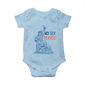 No Ice Please Baby Onesie Funny Statue of Liberty Anti ICE Deportation Human Rights TS14 Light Blue Print Your Wear