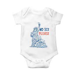 No Ice Please Baby Onesie Funny Statue of Liberty Anti ICE Deportation Human Rights TS14 White Print Your Wear