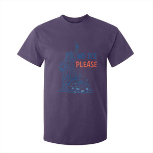 No Ice Please T Shirt For Kid Funny Statue of Liberty Anti ICE Deportation Human Rights TS14 Purple Print Your Wear