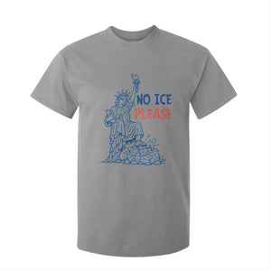 No Ice Please T Shirt For Kid Funny Statue of Liberty Anti ICE Deportation Human Rights TS14 Sport Gray Print Your Wear