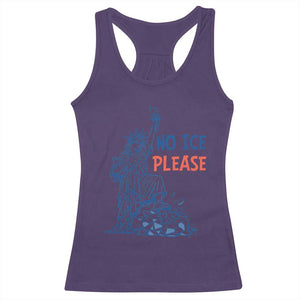 No Ice Please Racerback Tank Top Funny Statue of Liberty Anti ICE Deportation Human Rights TS14 Purple Print Your Wear