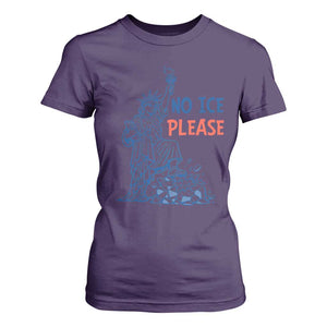 No Ice Please T Shirt For Women Funny Statue of Liberty Anti ICE Deportation Human Rights TS14 Purple Print Your Wear