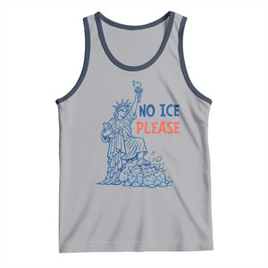 No Ice Please Tank Top Funny Statue of Liberty Anti ICE Deportation Human Rights TS14 Athletic Heather Navy Print Your Wear