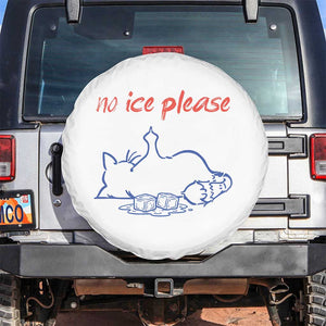 No Ice Please Spare Tire Cover Funny Cat Anti ICE Deportation Human Rights TS14 No hole White Print Your Wear