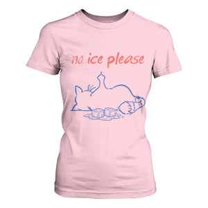 No Ice Please T Shirt For Women Funny Cat Anti ICE Deportation Human Rights TS14 Light Pink Print Your Wear