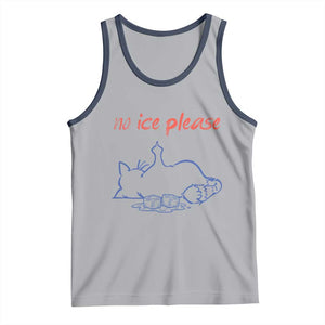 No Ice Please Tank Top Funny Cat Anti ICE Deportation Human Rights TS14 Athletic Heather Navy Print Your Wear