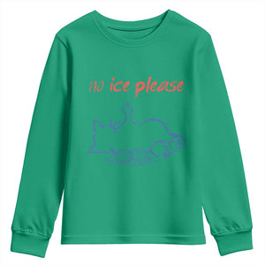 No Ice Please Youth Sweatshirt Funny Cat Anti ICE Deportation Human Rights TS14 Irish Green Print Your Wear