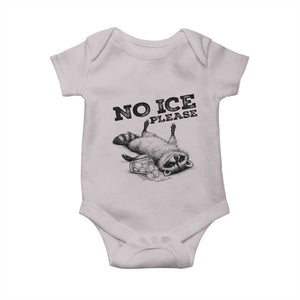 No Ice Please Baby Onesie Funny Raccoon Anti ICE Deportation Human Rights TS14 Ice Gray Print Your Wear