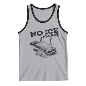 No Ice Please Tank Top Funny Raccoon Anti ICE Deportation Human Rights TS14 Athletic Heather Black Print Your Wear