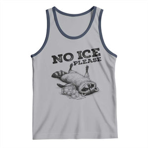 No Ice Please Tank Top Funny Raccoon Anti ICE Deportation Human Rights TS14 Athletic Heather Navy Print Your Wear