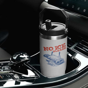 No Ice Please Flip Straw Tumbler Funny Raccoon Trash Panda Anti ICE Meme TS14 Print Your Wear