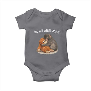 Punch Monkey Baby Onesie - You Are Never Alone Brave Cute Baby Monkey Gift TS14 Charcoal Print Your Wear