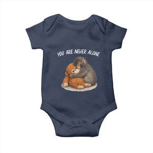 Punch Monkey Baby Onesie - You Are Never Alone Brave Cute Baby Monkey Gift TS14 Navy Print Your Wear