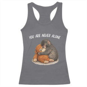 Punch Monkey Racerback Tank Top You Are Never Alone Brave TS14 Charcoal Print Your Wear