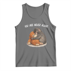 Punch Monkey Tank Top You Are Never Alone Brave TS14 Black Heather Print Your Wear
