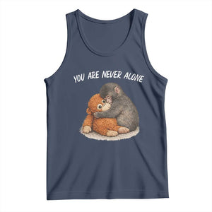 Punch Monkey Tank Top You Are Never Alone Brave TS14 Navy Print Your Wear