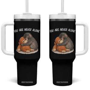 Punch Monkey Tumbler With Handle You Are Never Alone Brave TS14 One Size: 40 oz Black Print Your Wear