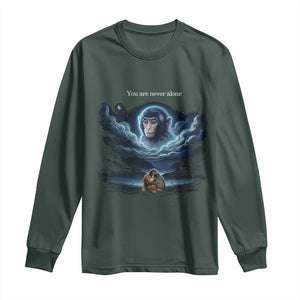 Baby Monkey Punch Long Sleeve Shirt You Are Never Alone Brave TS14 Dark Forest Green Print Your Wear