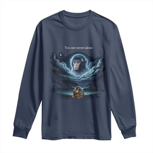 Baby Monkey Punch Long Sleeve Shirt You Are Never Alone Brave TS14 Navy Print Your Wear
