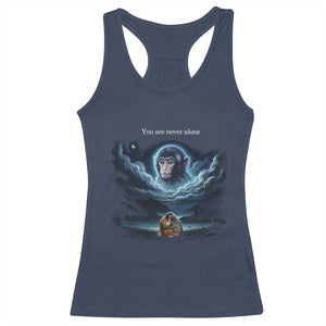 Baby Monkey Punch Racerback Tank Top You Are Never Alone Brave TS14 Navy Print Your Wear