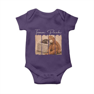 Team Punch Baby Onesie Baby Monkey And Plush Toy Viral TS14 Purple Print Your Wear