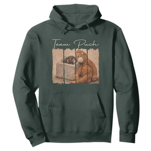 Team Punch Hoodie Baby Monkey And Plush Toy Viral TS14 Dark Forest Green Print Your Wear