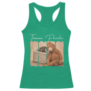 Team Punch Racerback Tank Top Baby Monkey And Plush Toy Viral TS14 Irish Green Print Your Wear