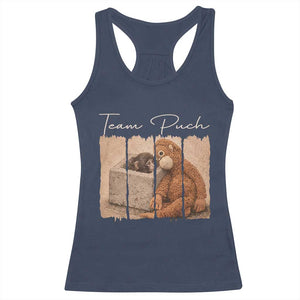 Team Punch Racerback Tank Top Baby Monkey And Plush Toy Viral TS14 Navy Print Your Wear