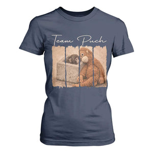 Team Punch T Shirt For Women Baby Monkey And Plush Toy Viral TS14 Navy Print Your Wear