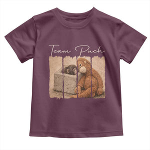 Team Punch Toddler T Shirt Baby Monkey And Plush Toy Viral TS14 Maroon Print Your Wear