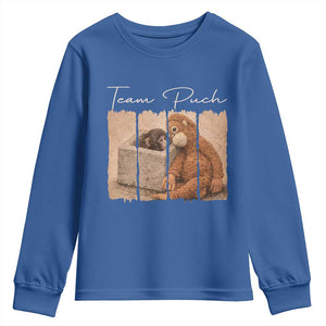 Team Punch Youth Sweatshirt Baby Monkey And Plush Toy Viral TS14 Royal Blue Print Your Wear