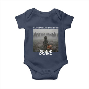 Sad Punch Monkey Baby Onesie Ultimately I Have To Be Brave TS14 Navy Print Your Wear