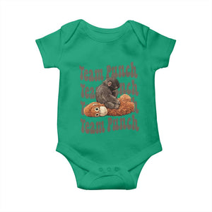 Team Punch Monkey Baby Onesie Baby Monkey And Plush Toy Viral TS14 Irish Green Print Your Wear