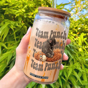 Team Punch Monkey Glass Can Baby Monkey And Plush Toy Viral TS14 White Print Your Wear