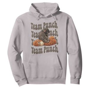 Team Punch Monkey Hoodie Baby Monkey And Plush Toy Viral TS14 Ice Gray Print Your Wear