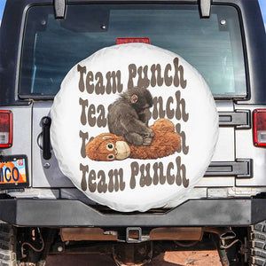 Team Punch Monkey Spare Tire Cover Baby Monkey And Plush Toy Viral TS14 No hole White Print Your Wear