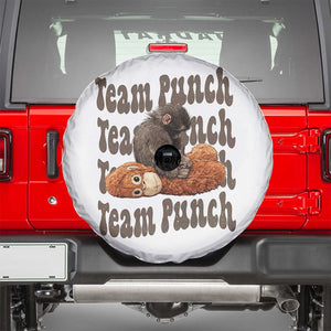 Team Punch Monkey Spare Tire Cover Baby Monkey And Plush Toy Viral TS14 White Print Your Wear