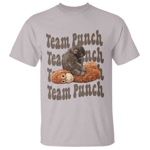 Team Punch Monkey T Shirt Baby Monkey And Plush Toy Viral TS14 Ice Gray Print Your Wear