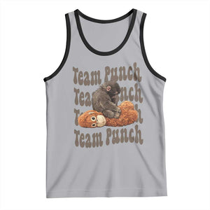 Team Punch Monkey Tank Top Baby Monkey And Plush Toy Viral TS14 Athletic Heather Black Print Your Wear