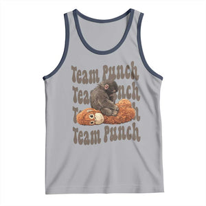 Team Punch Monkey Tank Top Baby Monkey And Plush Toy Viral TS14 Athletic Heather Navy Print Your Wear