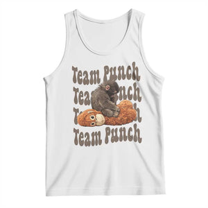 Team Punch Monkey Tank Top Baby Monkey And Plush Toy Viral TS14 White Print Your Wear