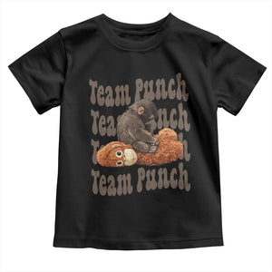 Team Punch Monkey Toddler T Shirt Baby Monkey And Plush Toy Viral TS14 Black Print Your Wear
