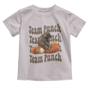 Team Punch Monkey Toddler T Shirt Baby Monkey And Plush Toy Viral TS14 Ice Gray Print Your Wear