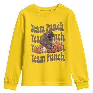 Team Punch Monkey Youth Sweatshirt Baby Monkey And Plush Toy Viral TS14 Daisy Print Your Wear