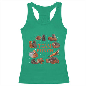 Team Punch Monkey Racerback Tank Top Viral Baby Monkey Meme TS14 Irish Green Print Your Wear