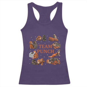 Team Punch Monkey Racerback Tank Top Viral Baby Monkey Meme TS14 Purple Print Your Wear