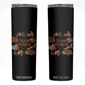 Team Punch Monkey Skinny Tumbler Viral Baby Monkey Meme TS14 Black Print Your Wear