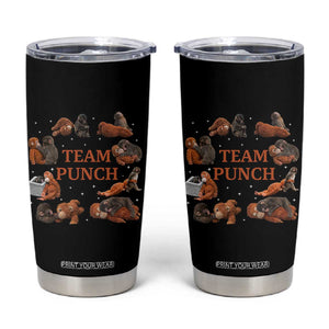 Team Punch Monkey Tumbler Cup Viral Baby Monkey Meme TS14 Black Print Your Wear