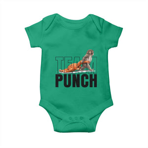 Team Punch Monkey Baby Onesie Viral Trend Baby Monkey Meme TS14 Irish Green Print Your Wear